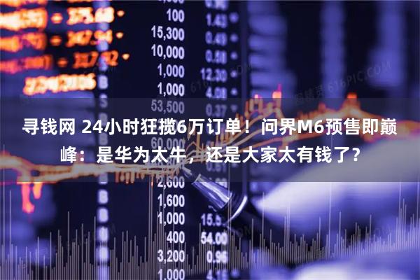 寻钱网 24小时狂揽6万订单！问界M6预售即巅峰：是华为太牛，还是大家太有钱了？